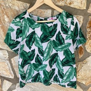 Semi-Cropped Summer Palm Blouse